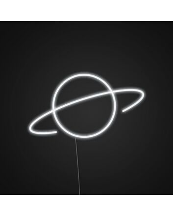 Saturn Neon Sign for Space Themed Decor