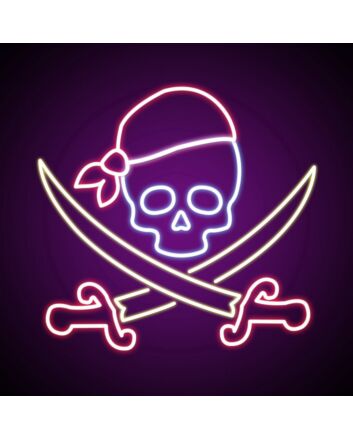 Pirate Neon Sign for Nautical Themes