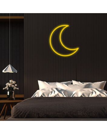 Half Moon Neon Sign for Night Decor