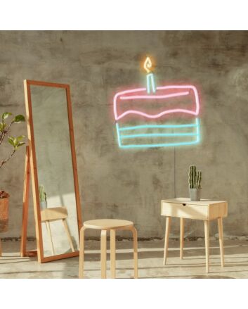 Cake Slice Neon Sign Perfect for dessert shops and kitchens