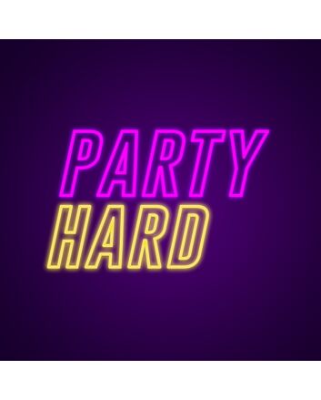 Party Hard Neon Sign Get the party started with this fun and vibrant sign