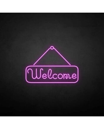 &#39;Welcome&#39; neon sign