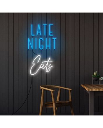 Late Night Eats Neon Sign Perfect for late-night diners