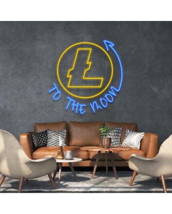 Litecoin To The Moon Sign Neon Sign Celebrate cryptocurrency