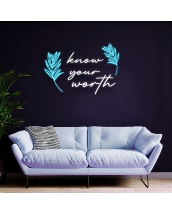 Know Your Worth Neon Sign Inspire confidence and self-love
