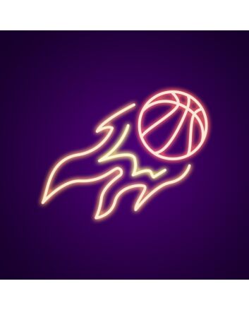 Basketball On Fire Neon Sign Ignite your sports decor with fiery energy