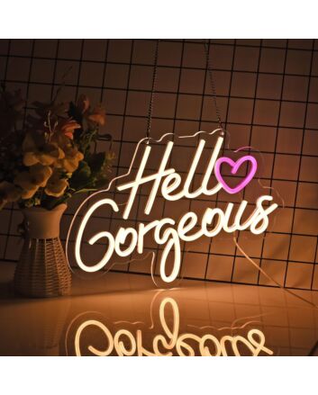 Gorgeous Romantic Hello Gorgeous Neon Sign Bedroom Charm