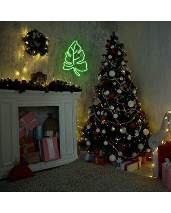 Green Leaves Neon Sign Home Natural Vibes