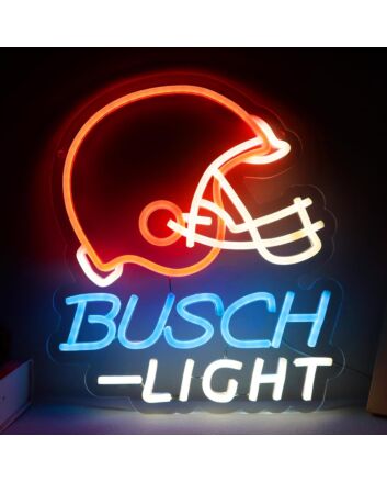 Orange Baseball Cap Busch Light Neon Sign Sports Bar