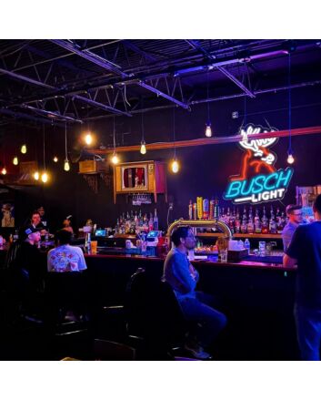 Orange Moose Busch Light Bar Neon Sign Rustic Bar