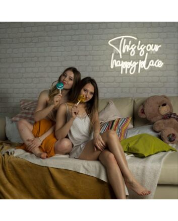 This Is Our Happy Place Warm White Neon Sign Cozy Home