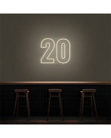 Add a Vibrant Touch to Weddings, Birthdays, and Bars with the 20 LED Neon Number Sign.
