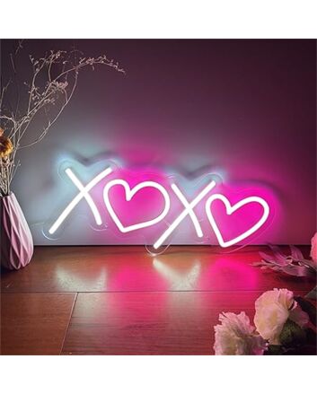 Brighten up Your Bedroom, Bar, or Wedding Ceremony with the Aesthetic Bedroom Xoxo With Heart LED Neon Sign