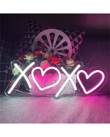 Brighten up Your Bedroom, Bar, or Wedding Ceremony with the Aesthetic Bedroom Xoxo With Heart LED Neon Sign