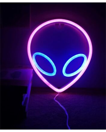 Elevate Your Space: Alien Head LED Neon Sign Perfect for Home Decor, Office Vibes, or Cosmic-Themed Parties.