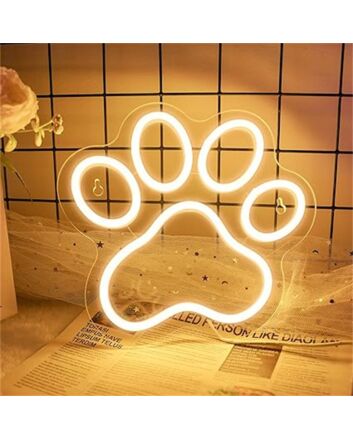 Brighten Up Your Space: Aslanka Dog Paw LED Neon Sign for Home Decor, Bars, and Pet Boutiques.
