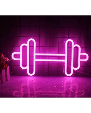 Elevate Your Gym or Home Workout Space with the Mini Banner Barbell Handlebar LED Neon Sign