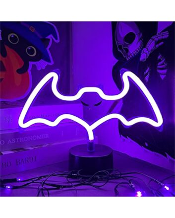 Brighten up Your Nightlife: Bat Sign LED Neon Sign for Bars, Clubs, and Themed Events.