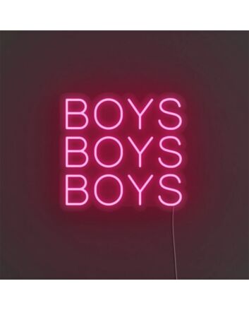 Add a Vibrant Touch to Your Bar, Bachelor Pad, or Game Room with the Boys Boys Boys LED Neon Sign.