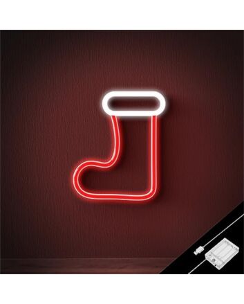 Brighten Your Festive Celebrations and Storefronts with Christmas Stocking Red LED Neon Sign.