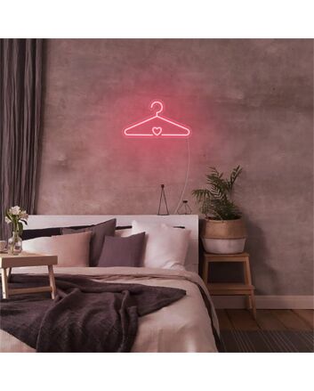 Brighten Up Your Space: Coat Hanger LED Neon Sign for Home Decor, Office Ambiance, and Storefront Wow Factor