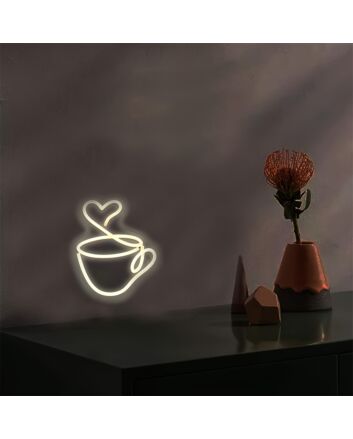 Brighten Up Your Café, Kitchen, or Wedding with the Coffee Cup Neon Sign Coffee Bar LED Neon Light.