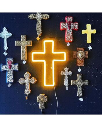 Brighten Up Your Space: Cross LED Neon Sign, Perfect for Weddings, Bars, and Home Decor.