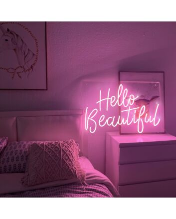 Hello beautiful neon sign