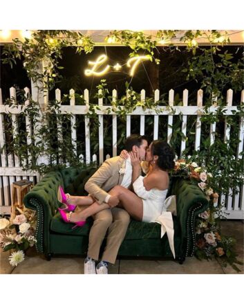 Add a Touch of Personalized Glow to Your Wedding, Engagement, and Anniversary Celebrations with Custom Initials L T Wedding LED Neon Signs.