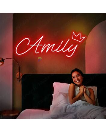 Brighten Up Your Space: Custom LED Neon Sign Amily LED Night Light Name LED Neon Sign for Home Decor, Bars, Weddings, and Office Ambiance.