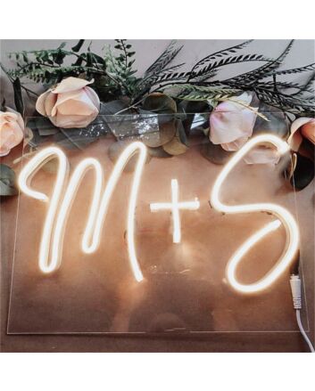 Brighten Your Special Day and Nights: Custom Wedding M and S LED Neon Sign for Ceremonies, Receptions, and Romantic Home Ambiance