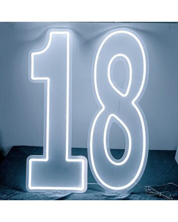 Celebrate Milestones in Style with the Customized LED Neon Light Number 18 Birthday LED Neon Sign for Home, Bar, and Sweet Eighteen Parties.