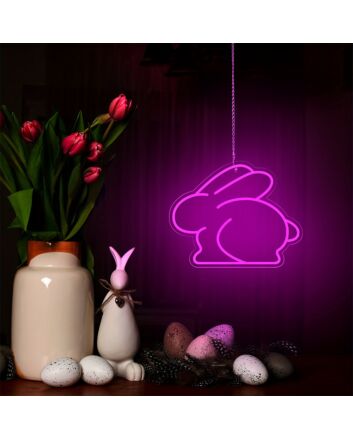 Brighten Your Celebrations: Easter Bunny LED Neon Sign for Perfect Home, Office, and Seasonal Decor Enhancements
