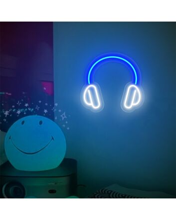 Brighten Up Your Space: Perfect for Home Decor, Office Vibes, and DJ Booths with the Headphone LED Neon Wall Art Sign.