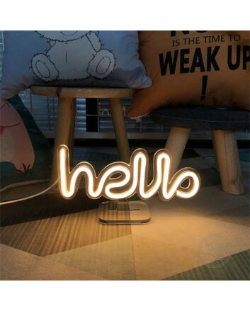 Brighten Up Your Space: Mini Hello LED Neon Sign for Home, Office, and Event Welcomes
