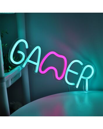 Elevate Your Gaming Setup and Light Up Your Party Spaces with the Ice Blue Gamer LED Neon Sign