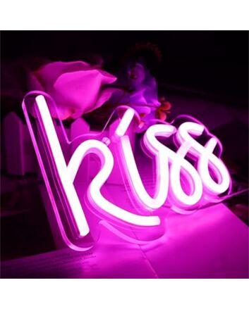 Elevate Your Bar, Wedding, or Bedroom Ambiance with the Kiss LED Neon Sign.