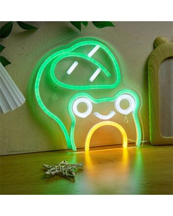 Brighten Your Space: Leaf Frog Shape Green LED Neon Sign Perfect for Bars, Weddings, and Home Decor.