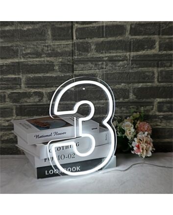 Make birthdays memorable with LED Neon Birthday Number 3 LED Neon Sign, perfect for party decorations and cake tables.