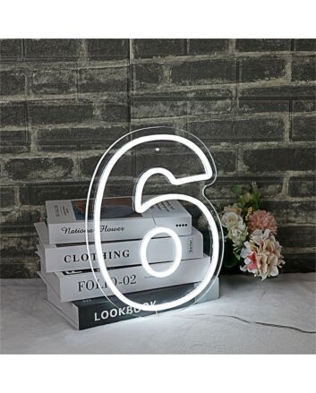 Celebrate in Style: LED Neon Birthday Number 6 LED Neon Sign Perfect for Birthdays, Anniversaries, and Special Home Events