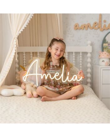Brighten Up Your Space: LED Neon Name Amelia With Heart LED Neon Sign Perfect for Home Decor, Bars, and Romantic Celebrations.