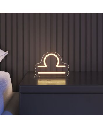 Brighten Up Your Workspace or Add a Festive Touch to Celebrations with the Mini Libra LED Neon Sign.