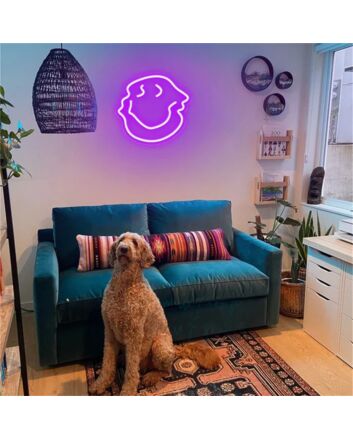 Brighten Up Your Space: Melting Smiley Face LED Neon Sign for Stylish Home Decor, Cool Office Vibes, and Vibrant Bar Atmospheres