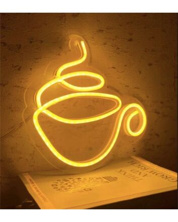 Enhance Your Cafe or Kitchen Ambiance with the Neon Sign Coffee Cup LED Neon Sign - Perfect for Coffee Lovers and Trendy Decor Enthusiasts.