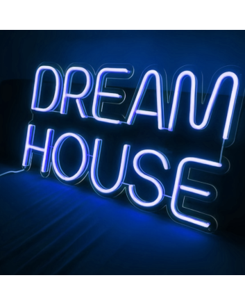 Neon sign of a dream house