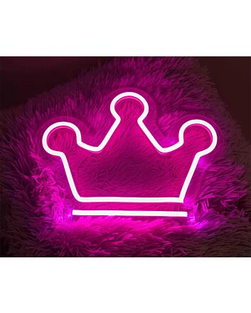 Brighten Up Your Space: Pink Crown LED Neon Sign for Home Decor, Trendy Office Accent, or Chic Bar Ambiance.