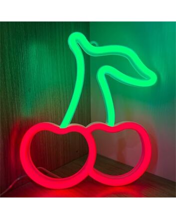Brighten Up Your Bar, Storefront, or Kitchen with the Playful Red Green Cherries LED Neon Sign.
