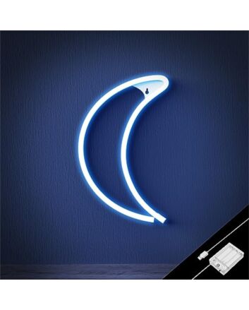 Brighten Your Space: Room Moon Blue LED Neon Sign for Home Decor, Office Ambiance, and Festive Celebrations