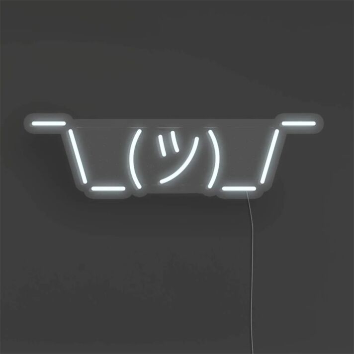 Brighten Up Your Bar, Office, or Wedding Event with the Stylish Shrug LED Neon Sign.