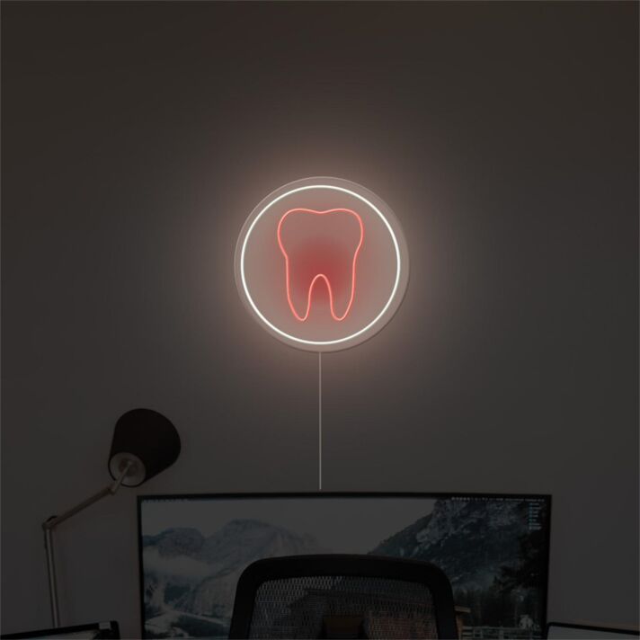 Brighten Your Dental Clinic or Home Office with the Tooth LED Light Sign LED Neon Sign.